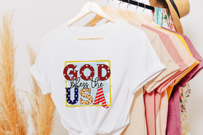 God Bless the USA, Patriotic Sublimation Design