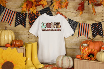 Love Thanksgiving PNG Retro Sublimation Design