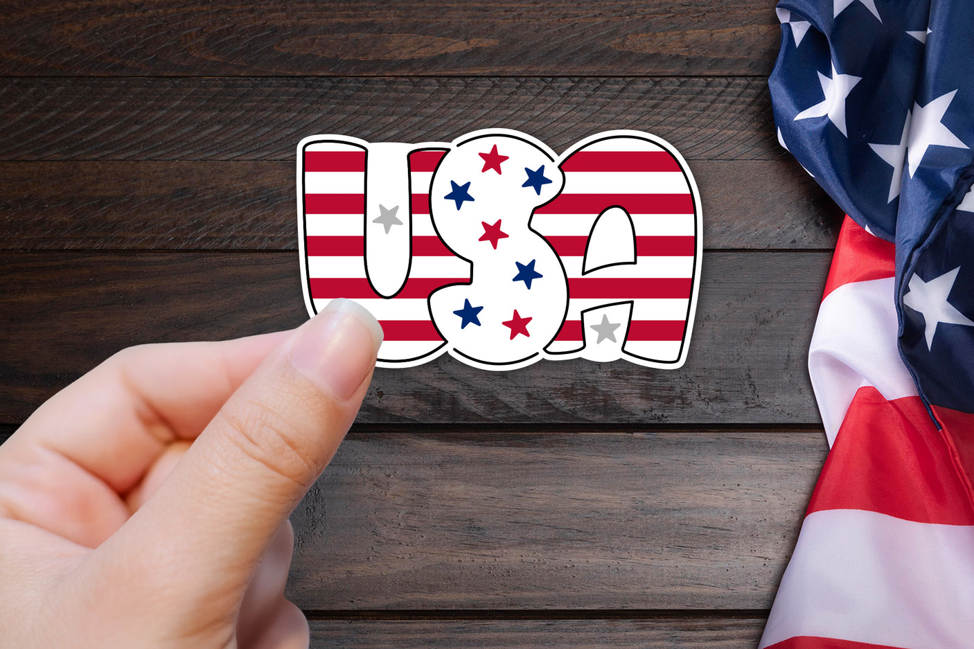 4th of July Printable Sticker, USA PNG