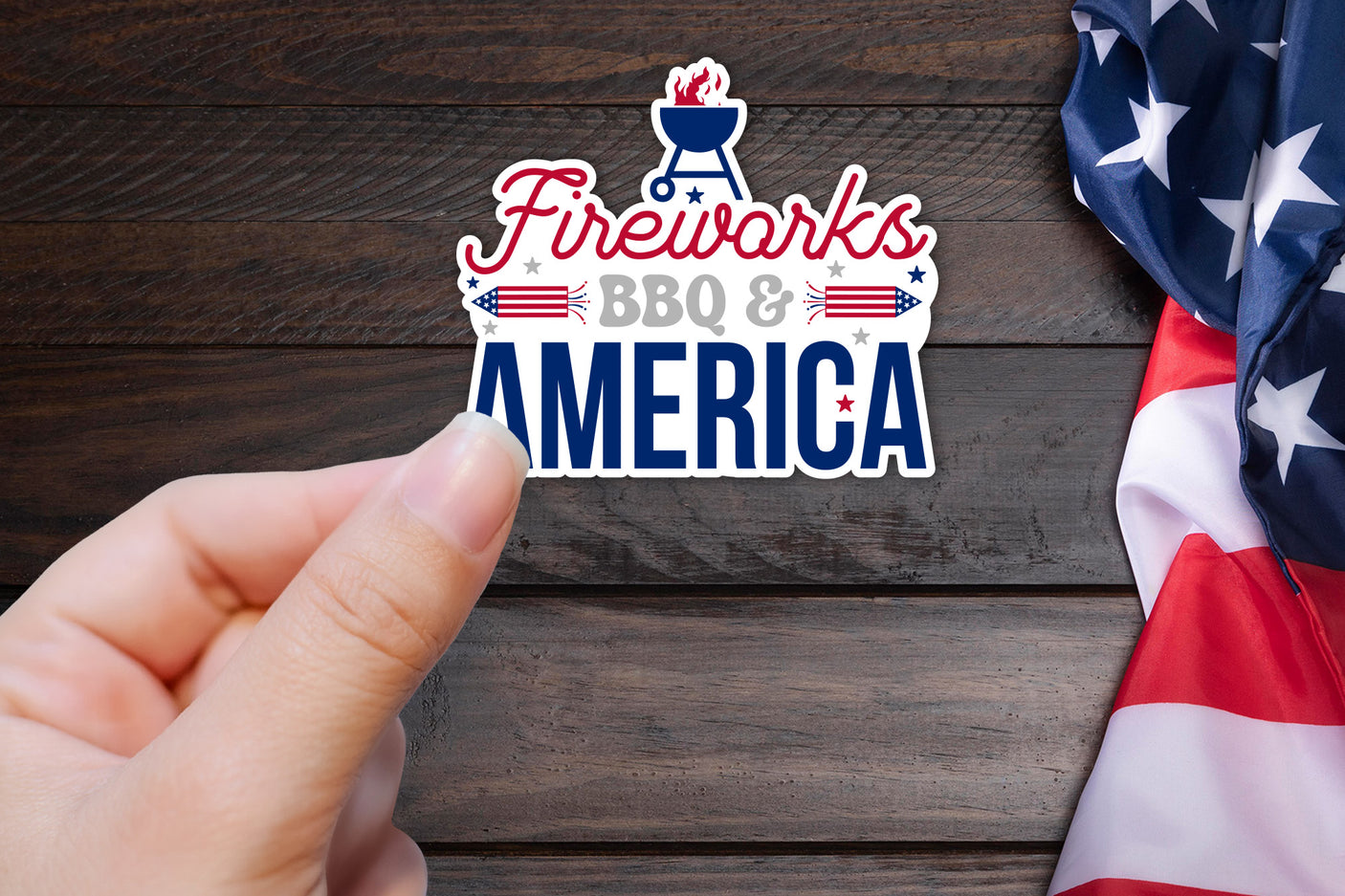 4th of July PNG Sticker | Fireworks BBQ & America