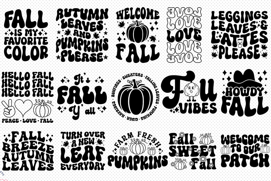 Retro Fall SVG Bundle