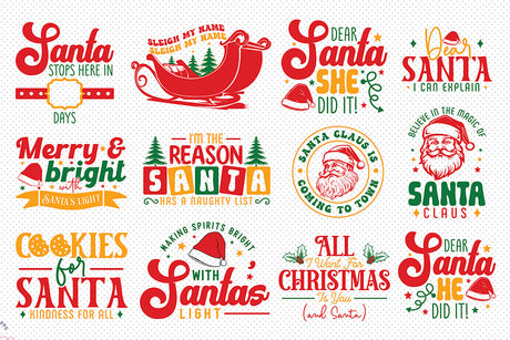 Santa Claus Quotes SVG Bundle