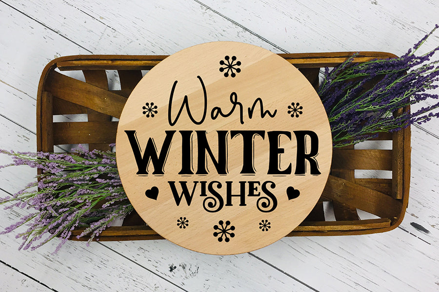 Warm Winter Wishes, Farmhouse Sign SVG Free