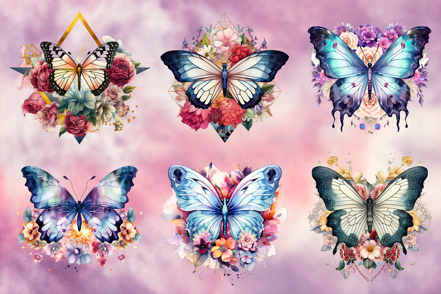 Vintage Floral Butterfly Sublimation Bundle