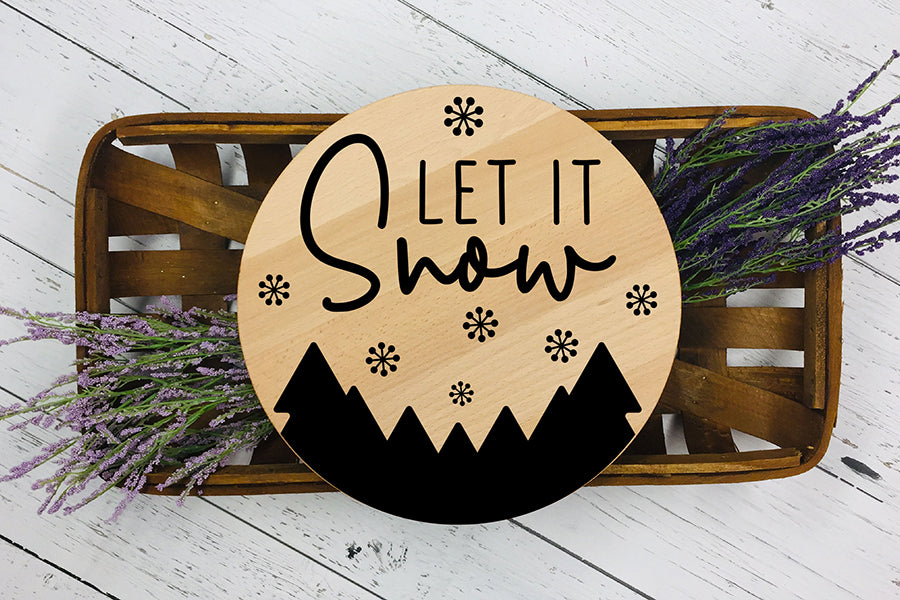 Free Winter Farmhouse Sign SVG - Let It Snow