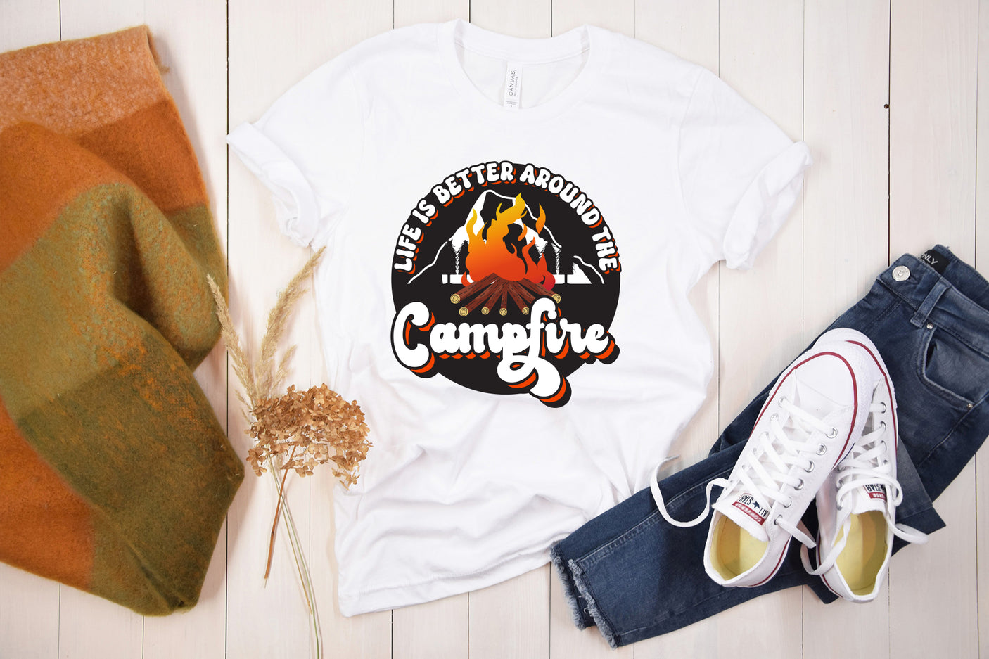 Retro Camping PNG, Life is Better Around the Campfire