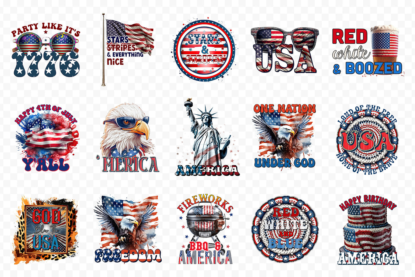 4th of July PNG Sublimation Bundle Vol.3