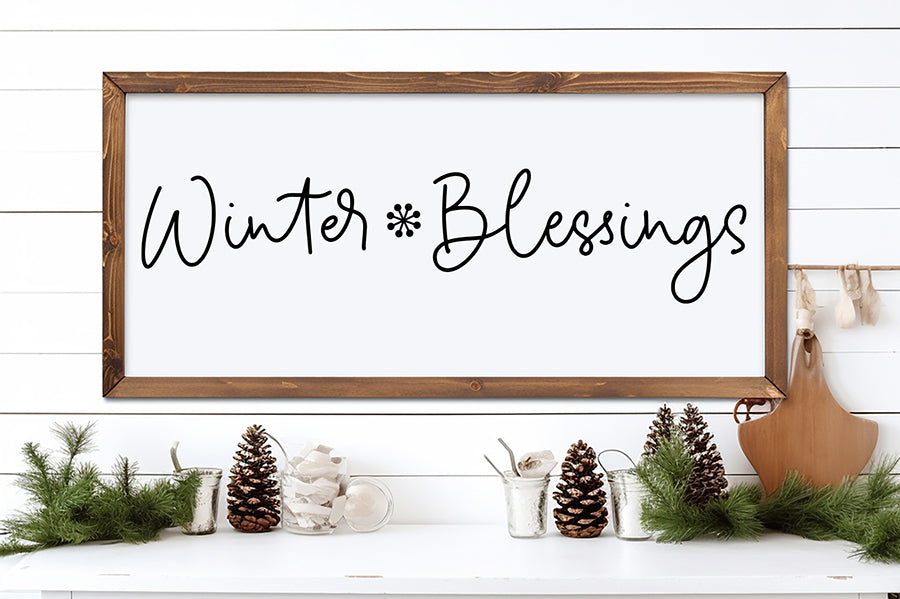 Winter Blessings - Free Farmhouse Sign SVG