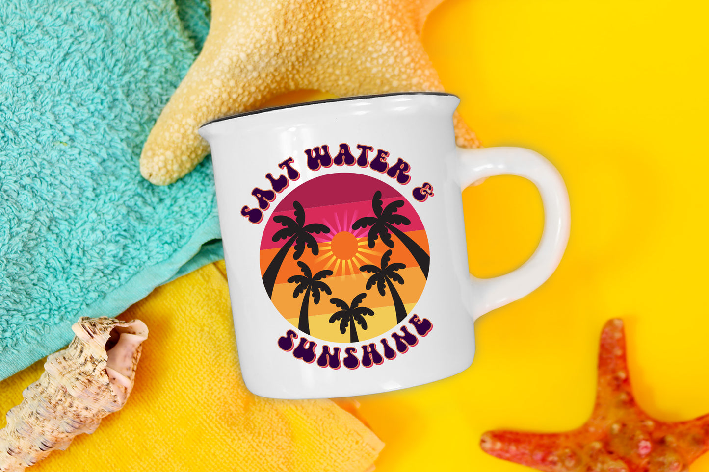 Retro Summer Sublimation - Salt Water & Sunshine PNG