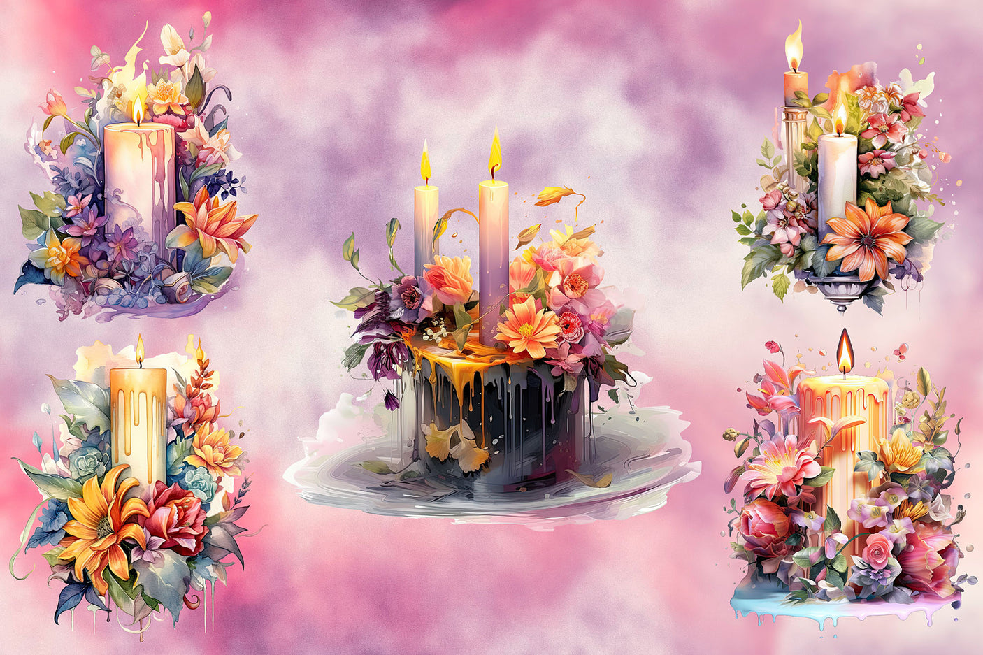 Fairy Candle Flower Sublimation Bundle