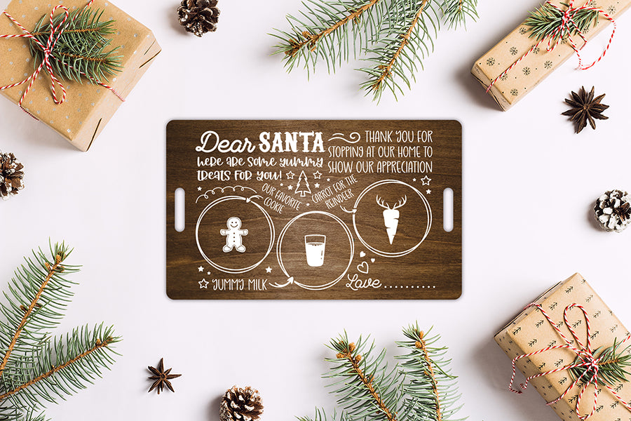 Dear Santa Tray SVG - Milk and Cookies Christmas SVG