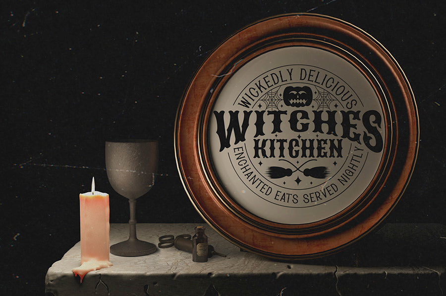 Witches Kitchen SVG - Vintage Halloween Sign SVG