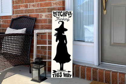 Witchful Thinking This Way, Halloween Porch Sign SVG