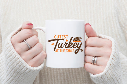 Cutest Turkey at the Table SVG Cut File