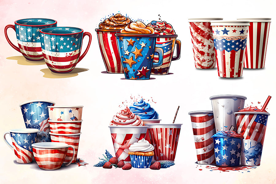 4th of July Coffee Cups Sublimation Bundle