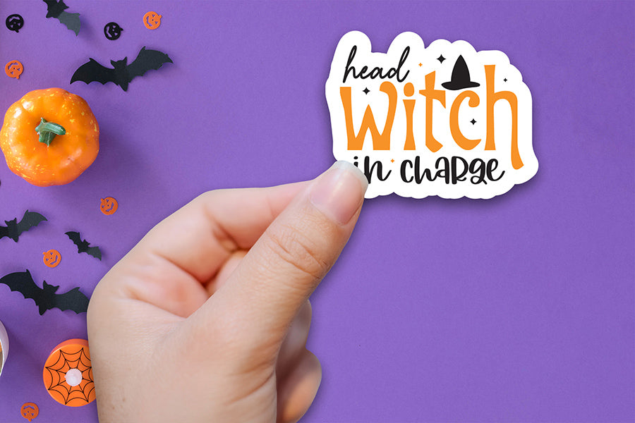 Head Witch in Charge - Halloween Printable Sticker