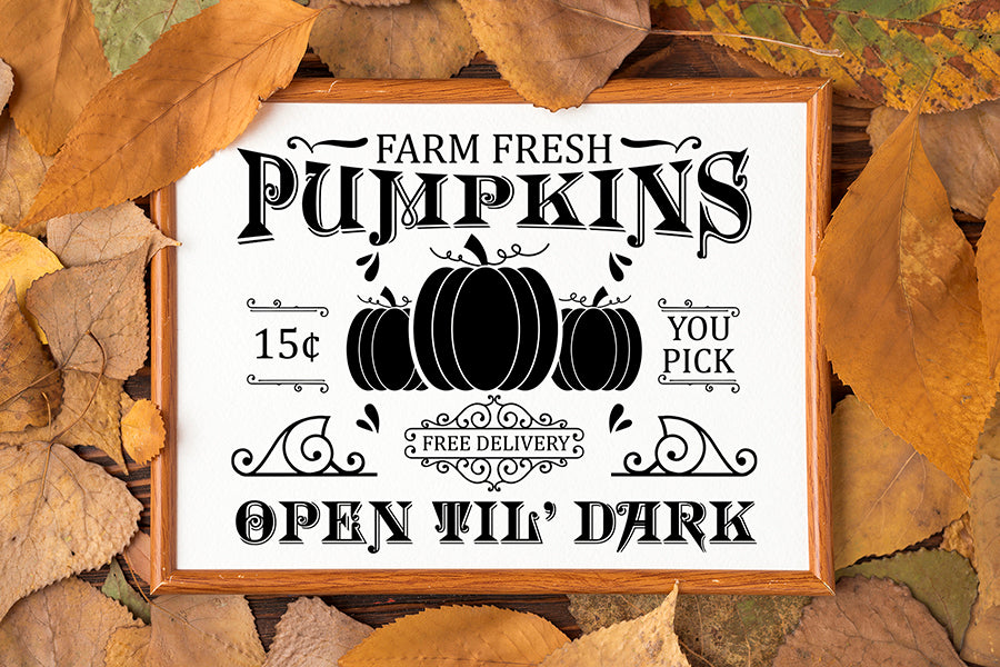 Vintage Fall Sign SVG | Farm Fresh Pumpkins Cut File