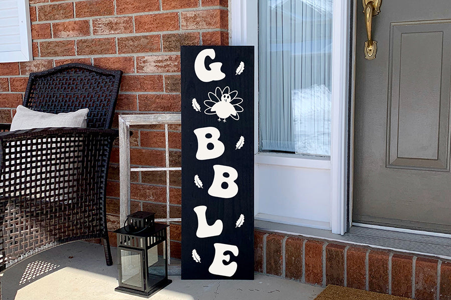 Thanksgiving Porch Sign SVG - Gobble SVG