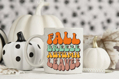 Fall Breeze Autumn Leaves - Retro Fall PNG