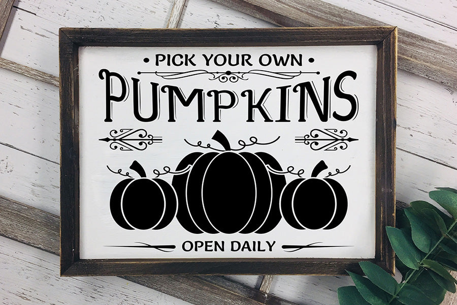 Vintage Fall Sign SVG - Pumpkins SVG