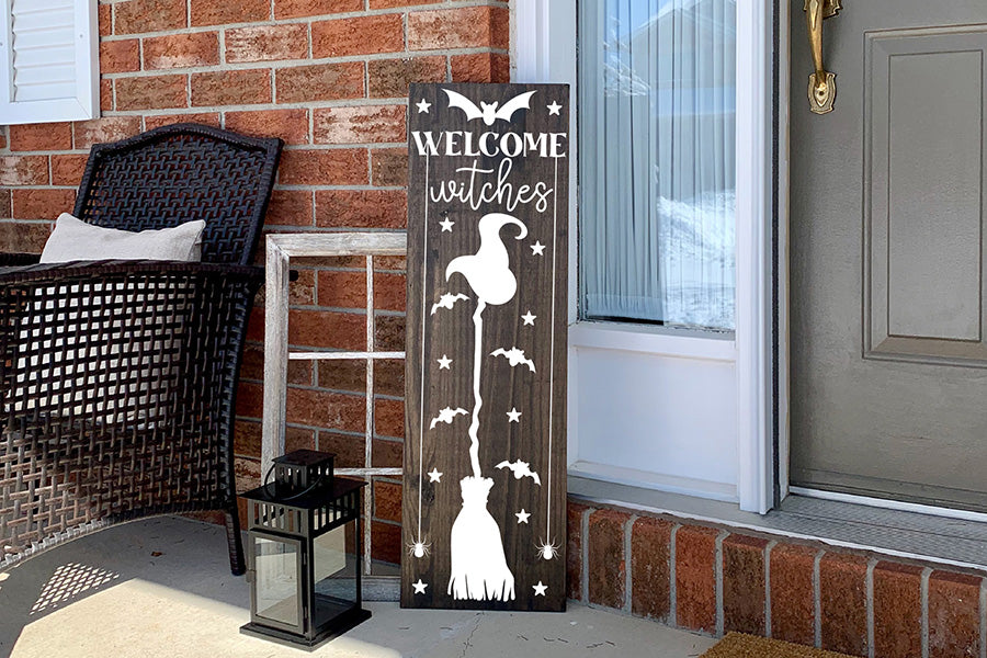 Welcome Witches SVG, Halloween Porch Sign SVG