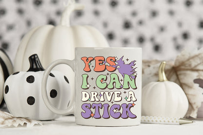 Yes I Can Drive a Stick - Retro Hallowen PNG