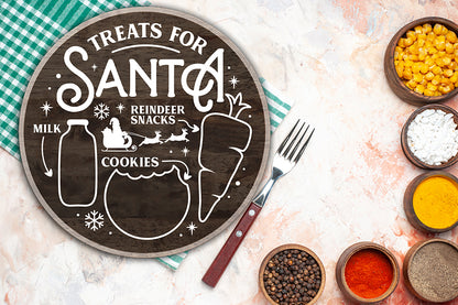 Treats for Santa Tray SVG - Milk and Cookies Christmas SVG