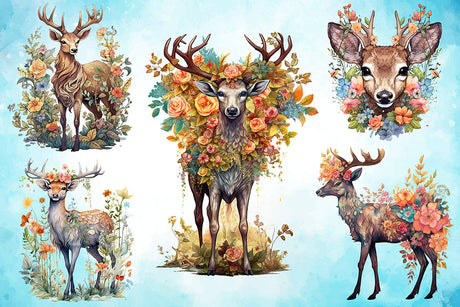 Fairy Deer Watercolor Sublimation Bundle