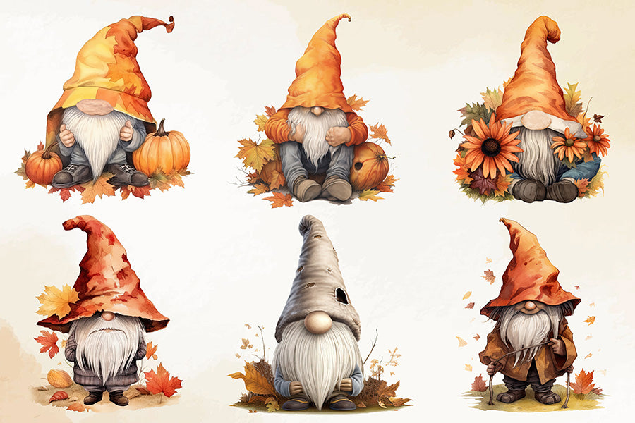 Thanksgiving Gnome Sublimation Clipart Bundle