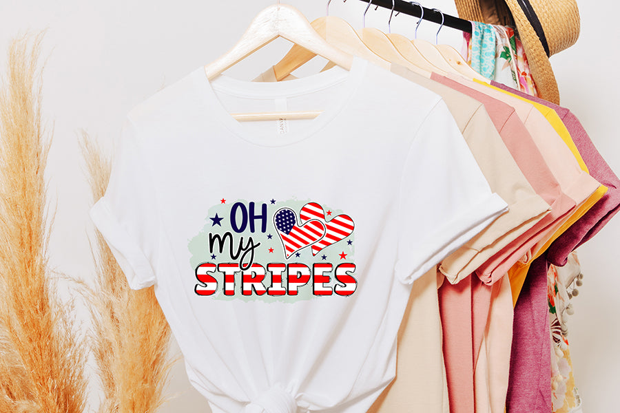 Oh My Stripes PNG - Patriotic Sublimation Design