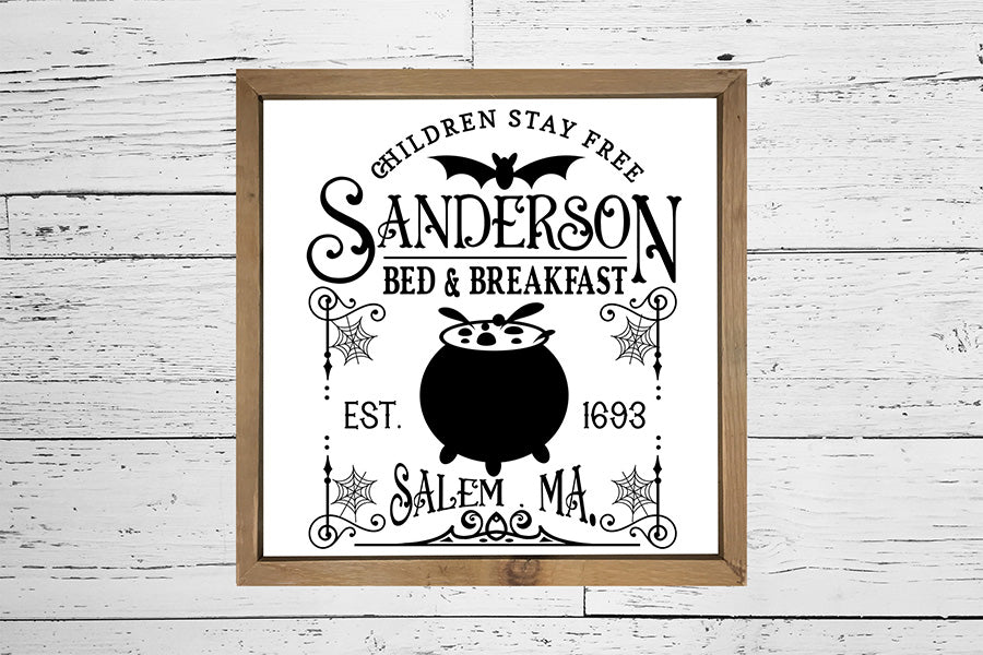 Vintage Halloween Sign SVG - Sanderson Bed & Breakfast