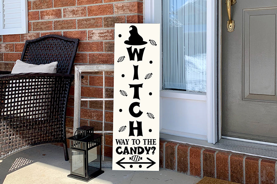 Witch Way to the Candy - Halloween Porch Sign SVG