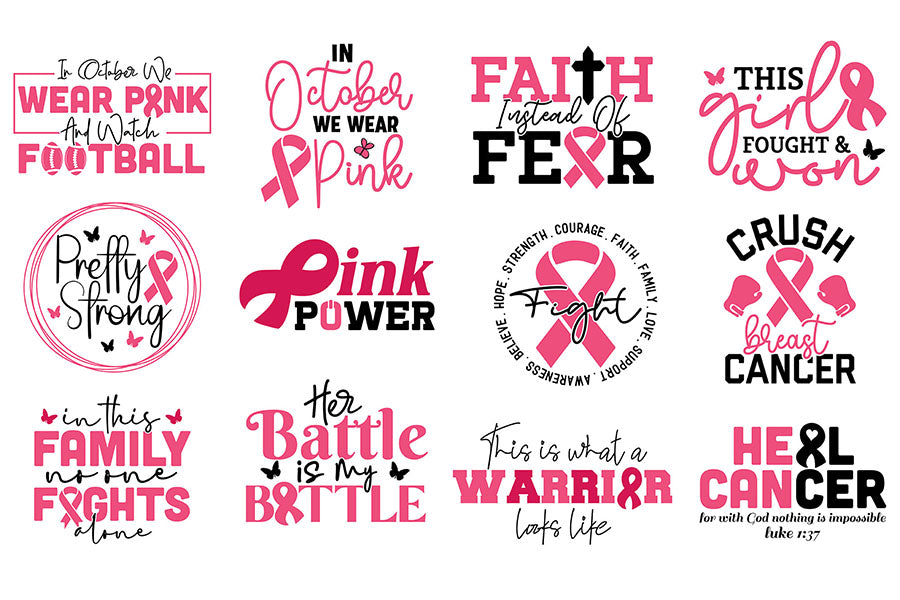 Breast Cancer Awareness SVG Bundle Vol.3