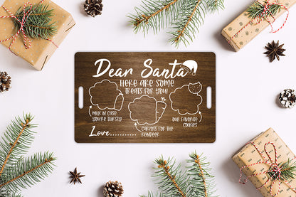 Dear Santa Tray SVG - Milk and Cookies Christmas SVG