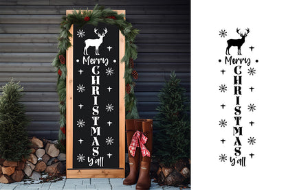 Merry Christmas Y'all Porch Sign SVG