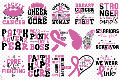 Breast Cancer Awareness SVG Bundle Vol.4