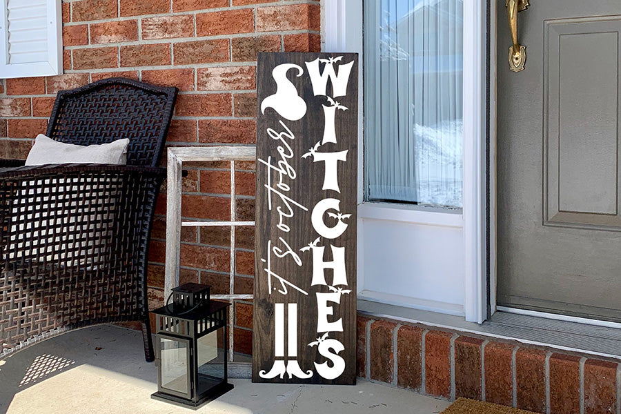 It's October Witches SVG, Halloween Porch Sign SVG