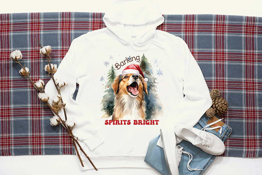 Barking Spirits Bright, Funny Christmas Dog Sublimation