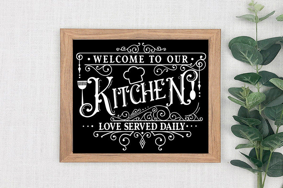 Welcome to Our Kitchen | Vintage Kitchen Sign SVG
