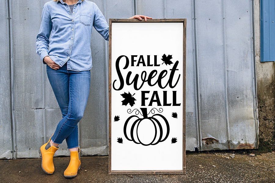 Fall Farmhouse Sign SVG | Fall Sweet Fall