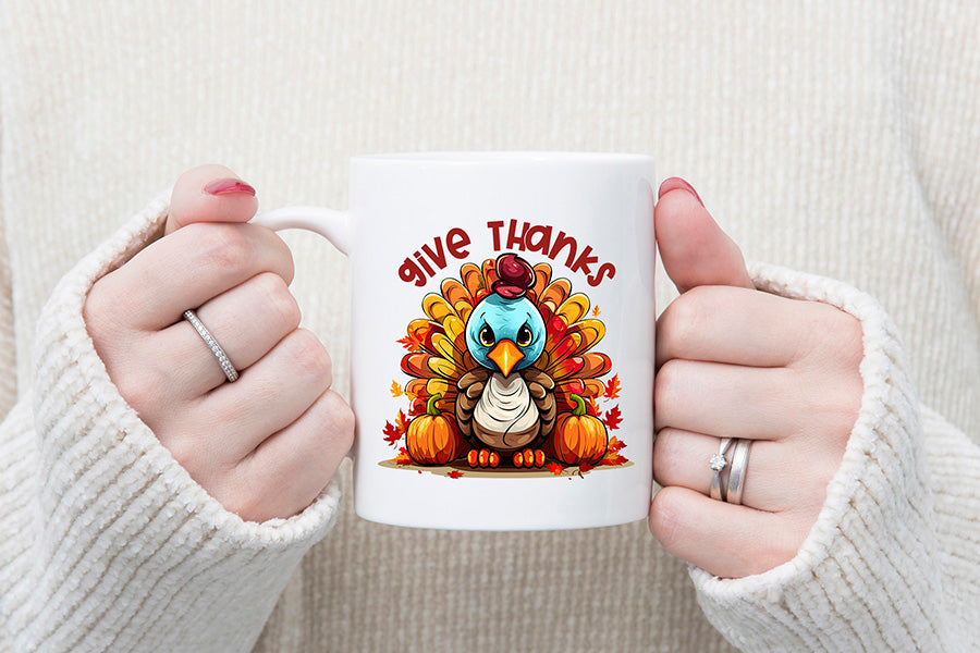 Give Thanks - Thanksgiving Sublimation Design