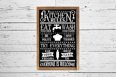 Kitchen Rules SVG - Vintage Kitchen Sign SVG