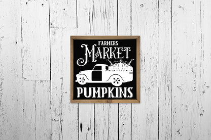 Vintage Fall Sign SVG - Farmers Market Pumpkins