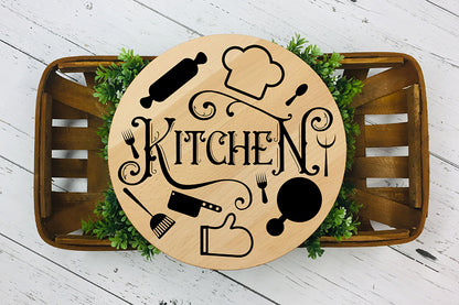 Vintage Style Round Kitchen Sign SVG Design