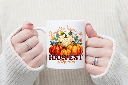 Pumpkin Kisses and Harvest Wishes - Thanksgiving PNG