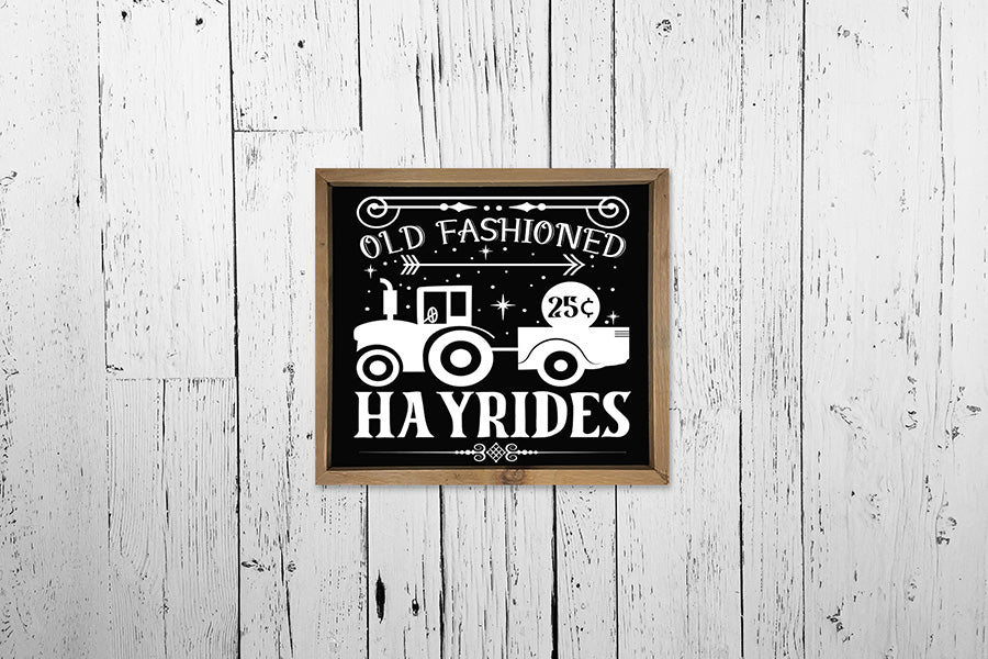 Vintage Fall Sign SVG | Old Fashioned Hayrides
