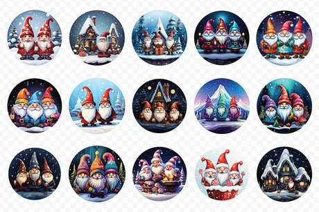 Christmas Gnome Round Sublimation Bundle