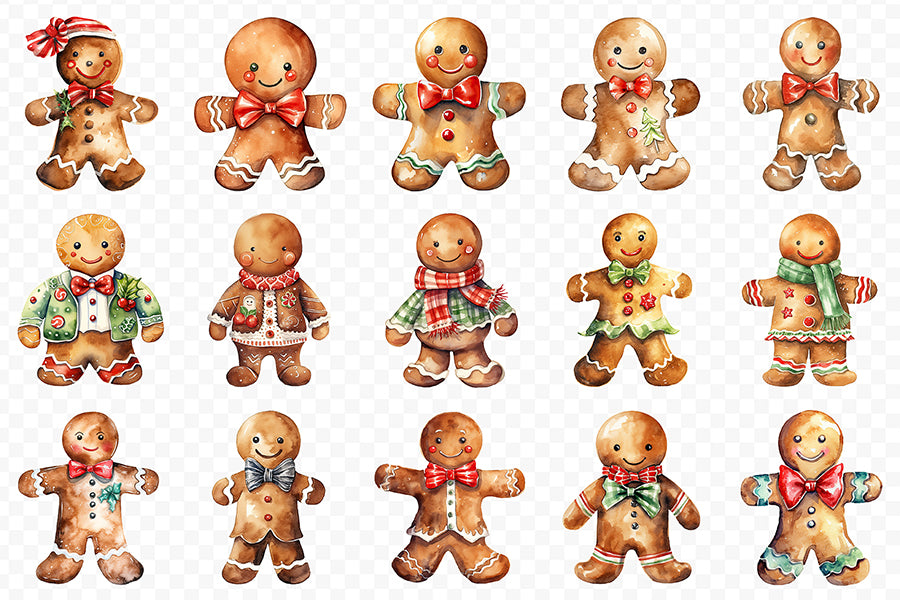 Gingerbread Sublimation Clipart Bundle