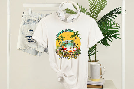 Beach More Worry Less PNG Sublimation Design