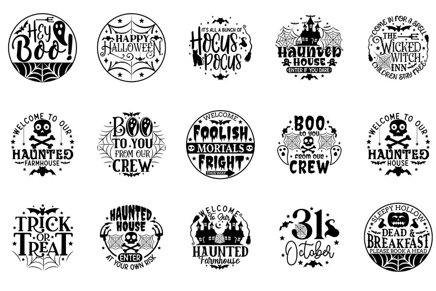 Halloween Round Sign SVG Bundle